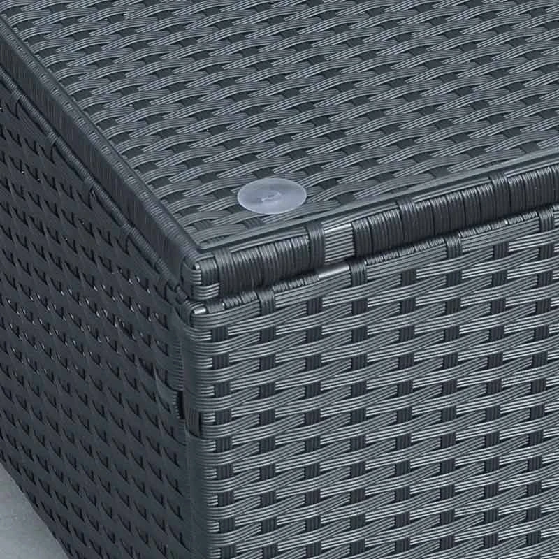 Outsunny Rattan Coffee Table With Glass Table Top - 850mm - Black - 01-0722 - Image 7