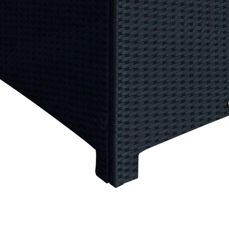 Outsunny Rattan Side Table With Glass Table Top - 640mm - Black - 01-0724 - Image 8