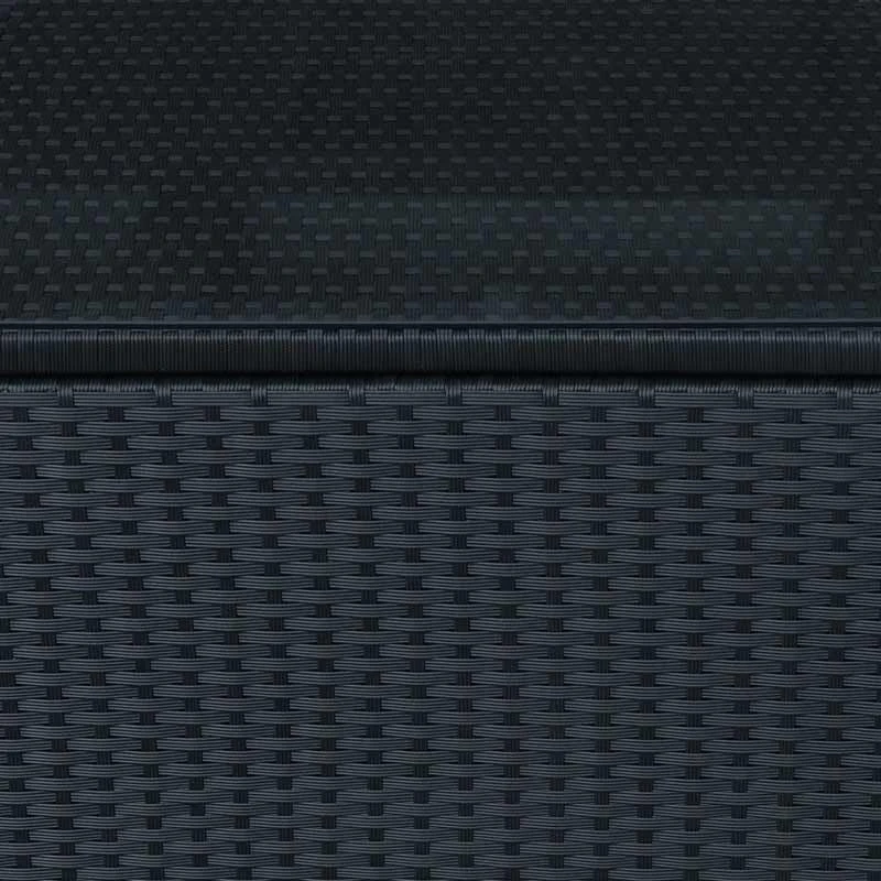 Outsunny Rattan Side Table With Glass Table Top - 640mm - Black - 01-0724 - Image 9