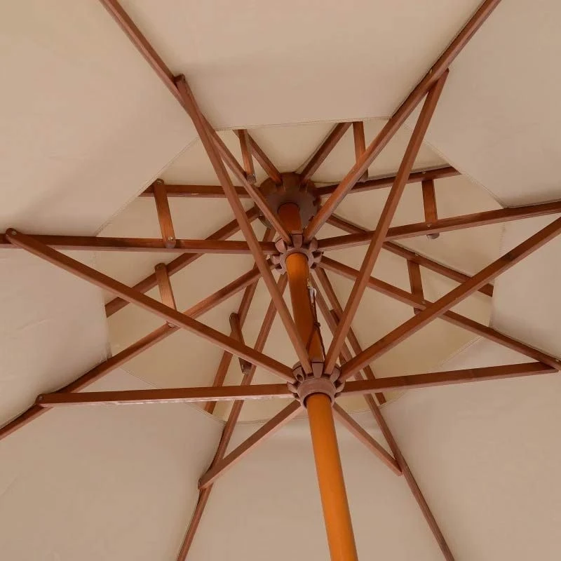 Outsunny 2.7m Patio Double Tier Umbrella Parasol - Beige - 840-025 - Image 3