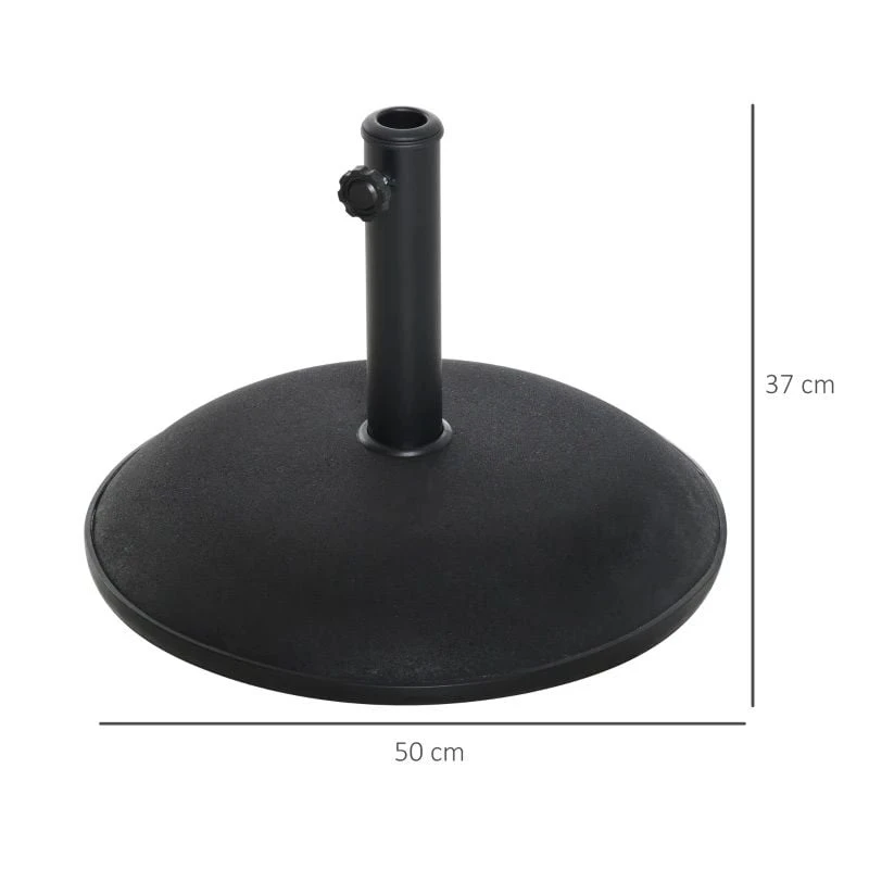 Outsunny 25kg Round Umbrella Base - Black - 840-047 - Image 10