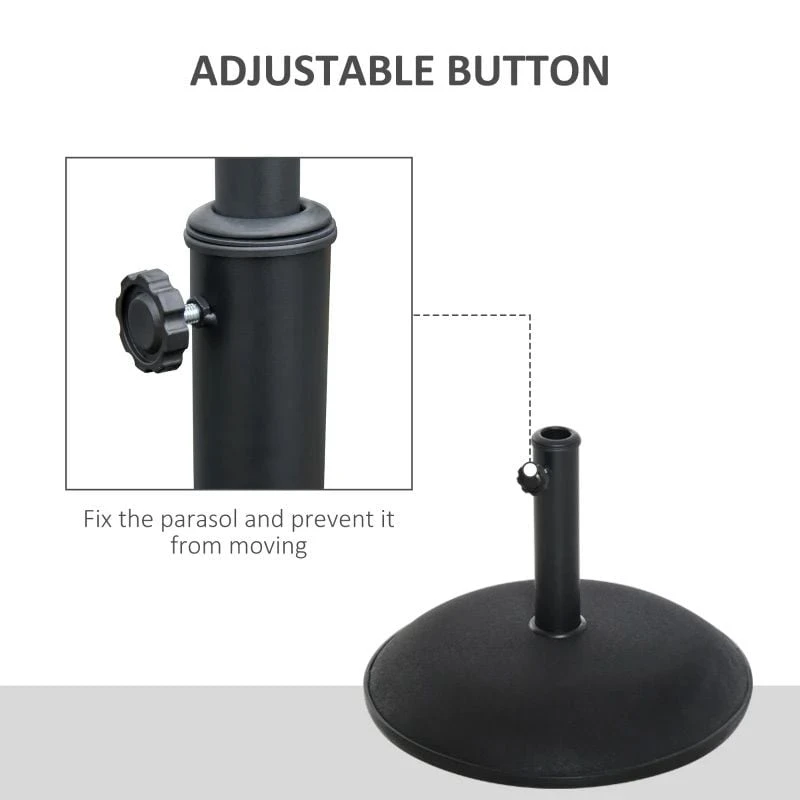 Outsunny 25kg Round Umbrella Base - Black - 840-047 - Image 9