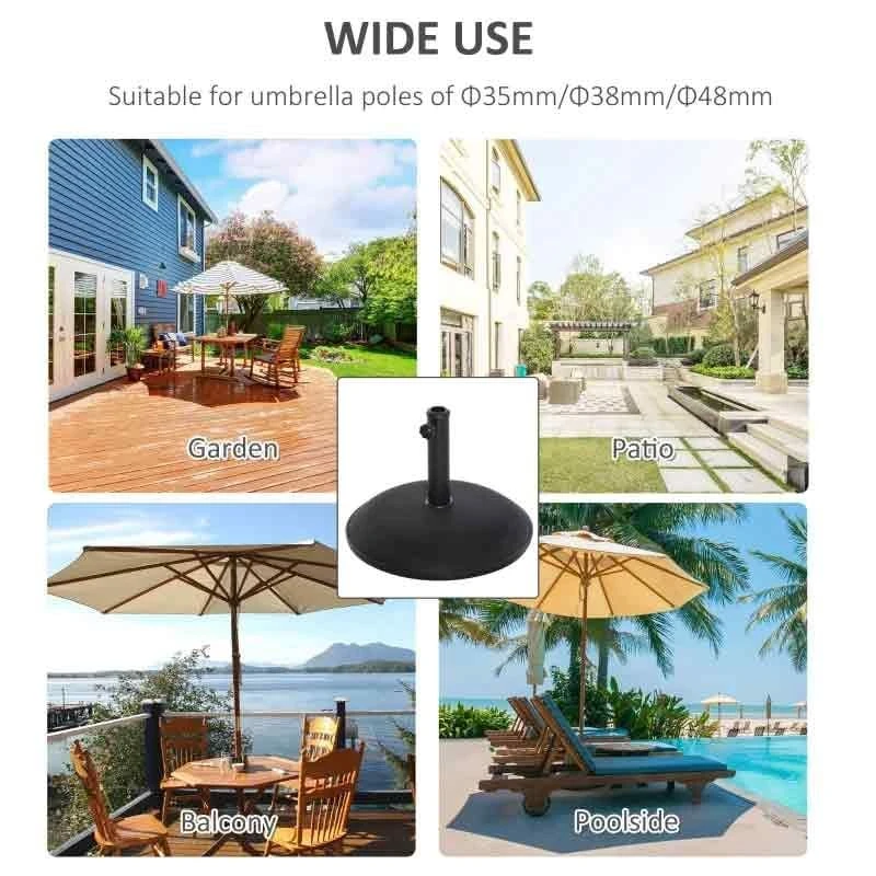 Outsunny 25kg Round Umbrella Base - Black - 840-047 - Image 7