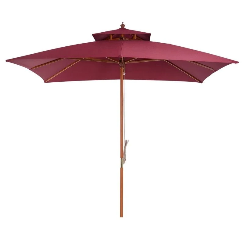 Outsunny 3m 2 Tier Umbrella Parasol - Wine Red - 840-116 - Image 10
