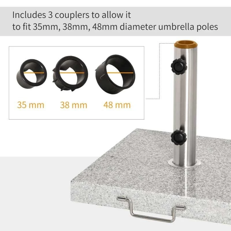 Outsunny 30kg Marble Umbrella Base - Hemp Grey - 840-117 - Image 6