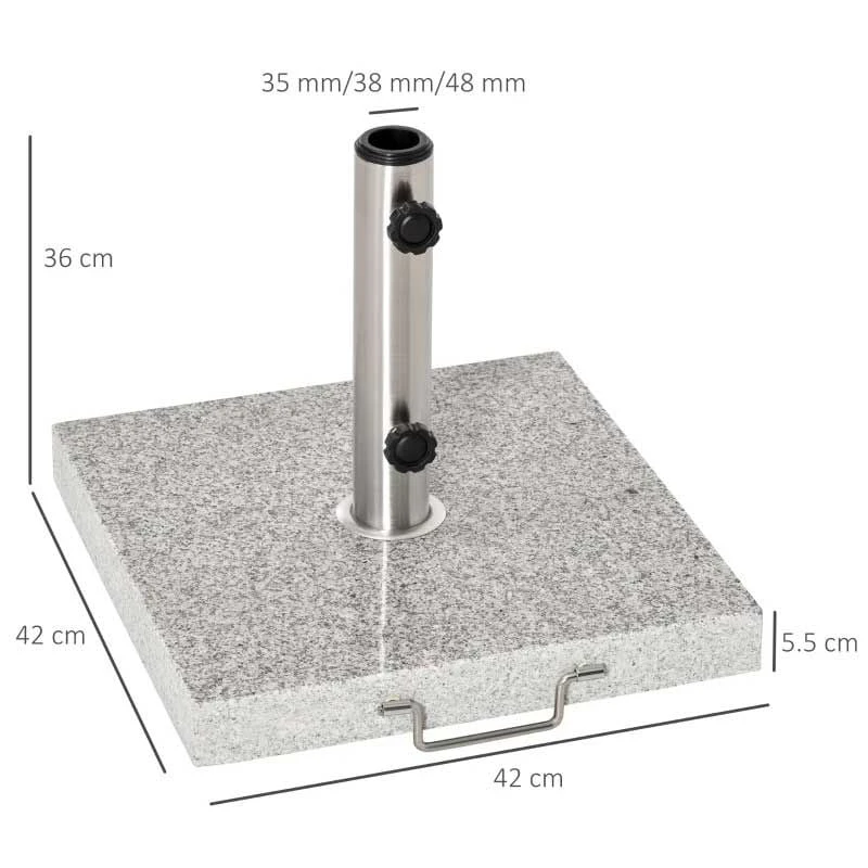 Outsunny 30kg Marble Umbrella Base - Hemp Grey - 840-117 - Image 3
