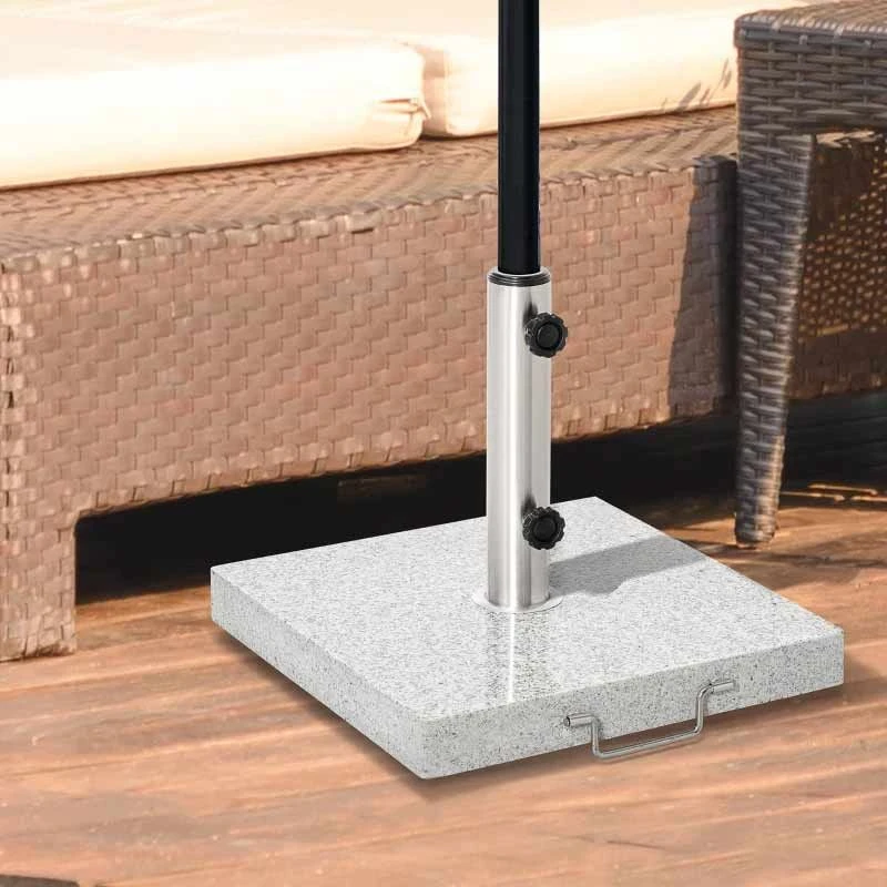 Outsunny 30kg Marble Umbrella Base - Hemp Grey - 840-117 - Image 2