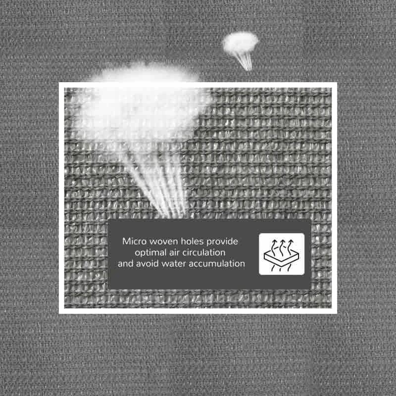 Outsunny 4 X 3m Rectangle Sun Shade Sail With Mounting Ropes UV Protection - Charcoal Grey - 840-233 - Image 8