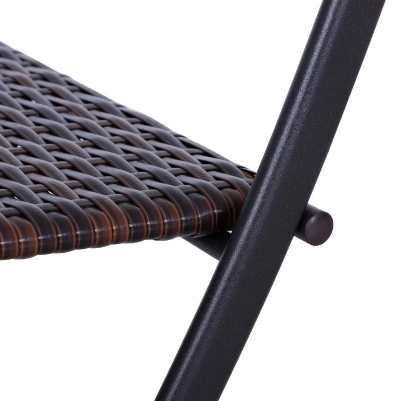 Outsunny 3 Piece Rattan Bistro Set - Brown - 841-176 - Image 4