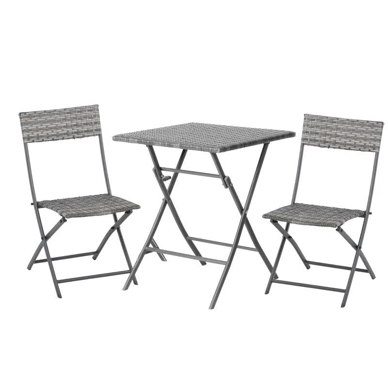 Outsunny 2-Seater Bistro Set - Grey - 841-176GY - Image 2