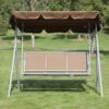 Outsunny 3-Seater Canopy Swing Chair - Brown - 84A-059BN