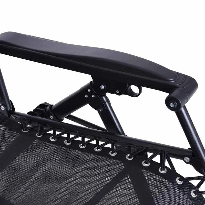 Outsunny Steel Garden Rocking Chair - Black - 84A-080BK - Image 5