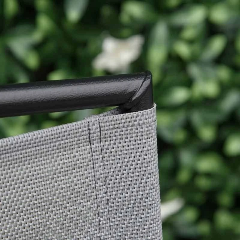 Outsunny 3 Piece Bistro Set With Folding Chairs & Adjustable Backrest - Grey - 84B-225GY - Image 2