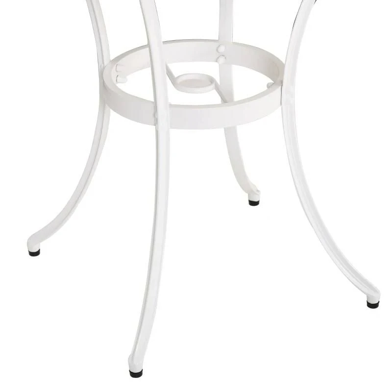 Outsunny 3 Piece Aluminium Bistro Set - White - 84B-505 - Image 4
