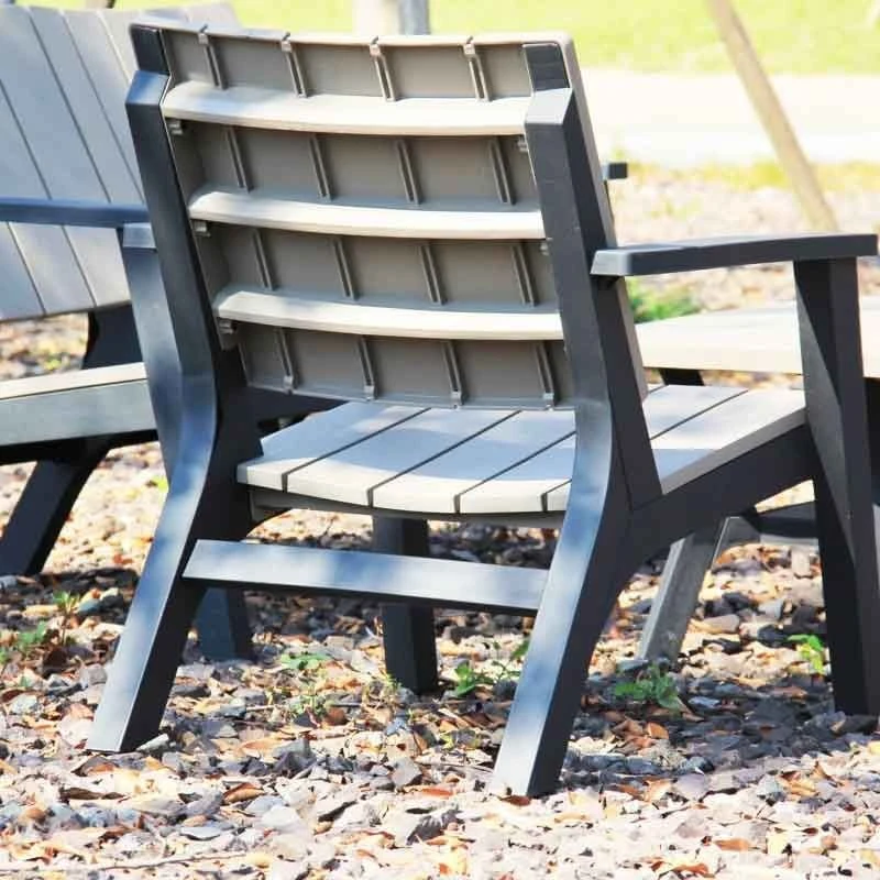 Outsunny 3 Piece Bistro Set Round Table And Chairs Outdoor Furniture - Grey - Black - 84B-558V01 - Image 5