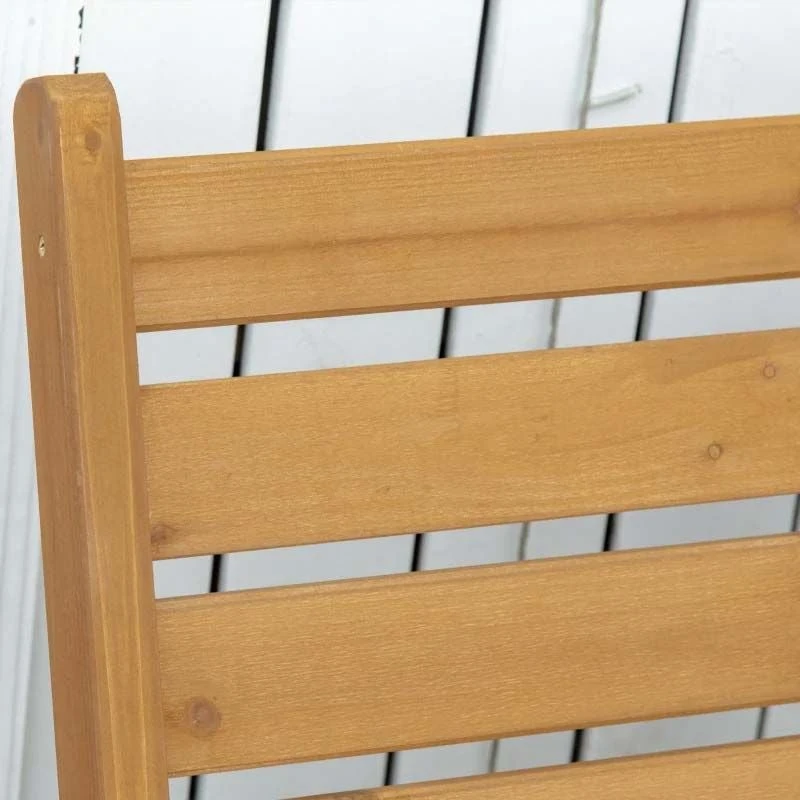 Outsunny 2-Seat Wooden Adjustable Rocking Garden Bench - Brown - 84B-641 - Image 7