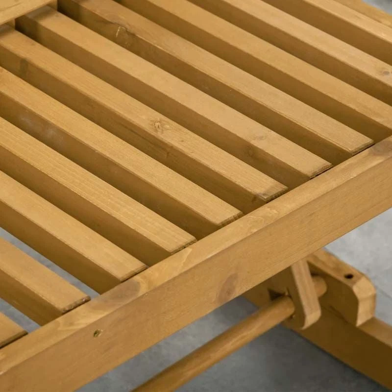 Outsunny 2-Seat Wooden Adjustable Rocking Garden Bench - Brown - 84B-641 - Image 6