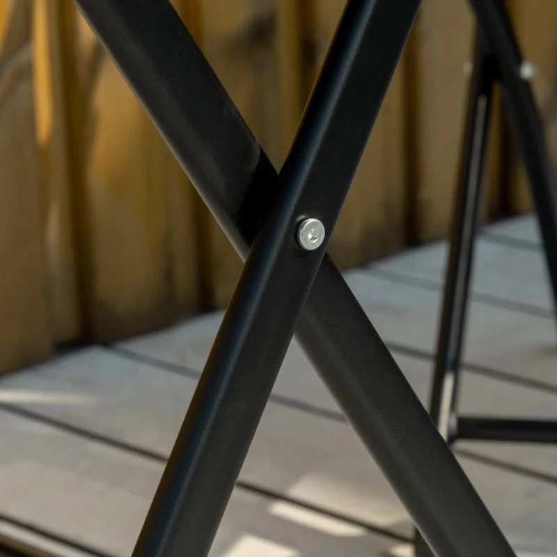 Outsunny 3 Piece Bistro Set Folding Table & Chairs - Black - 84B-692 - Image 5