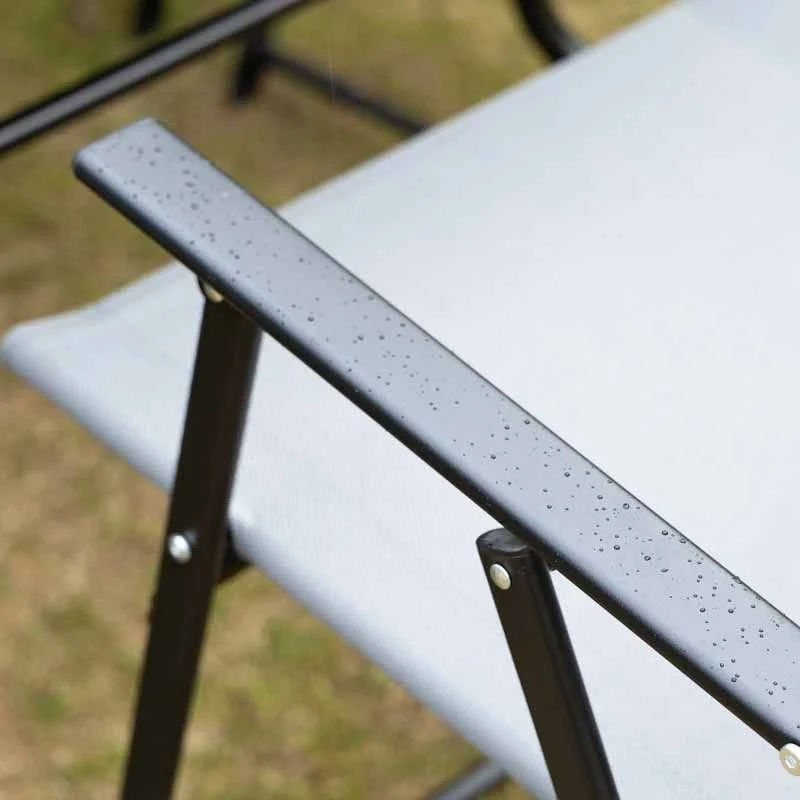 Outsunny 7 Piece Outdoor Patio Furniture Table & Chair Set - Black & Grey - 84B-693V02 - Image 7