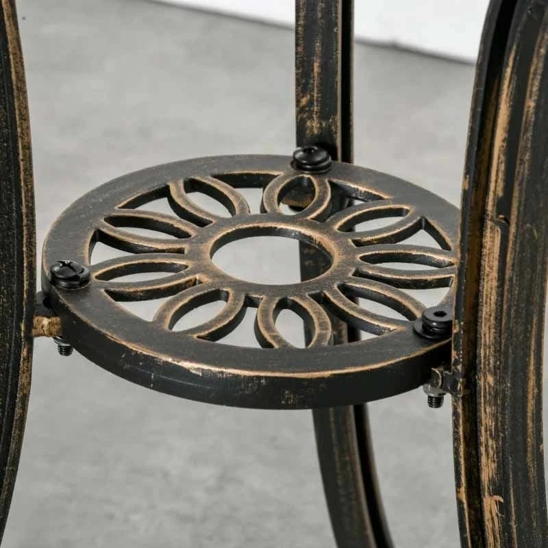 Outsunny 3 Piece Cast Aluminium Garden Bistro Set With Cushions - Bronze - 84B-784 - Image 4