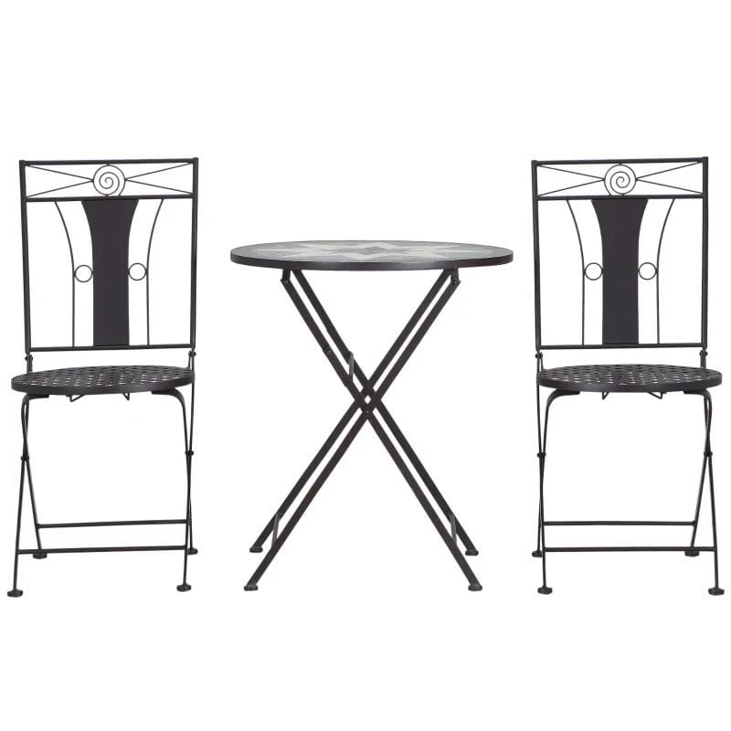 Outsunny 3 Piece Mosaic Patio Bistro Set - Coffee - 84B-872V01 - Image 2