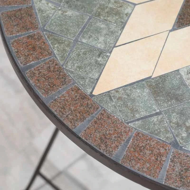 Outsunny 3 Piece Mosaic Patio Bistro Set - Coffee - 84B-872V01 - Image 6