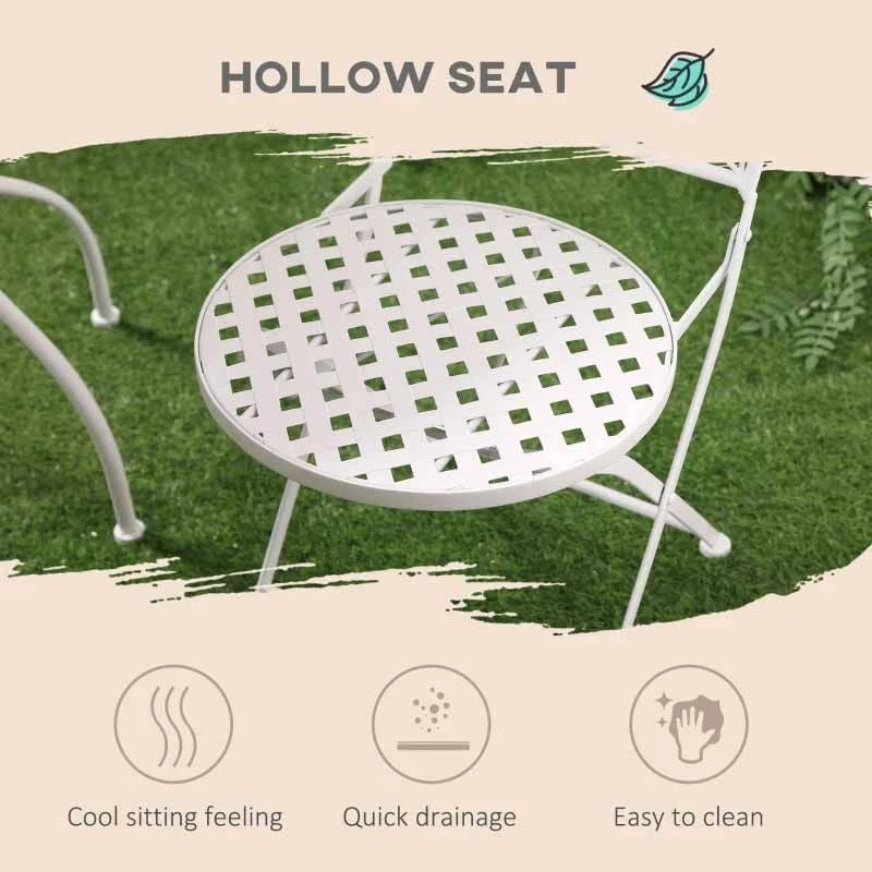 Outsunny 3 Piece Mosaic Bistro Set - White - 84B-875 - Image 7