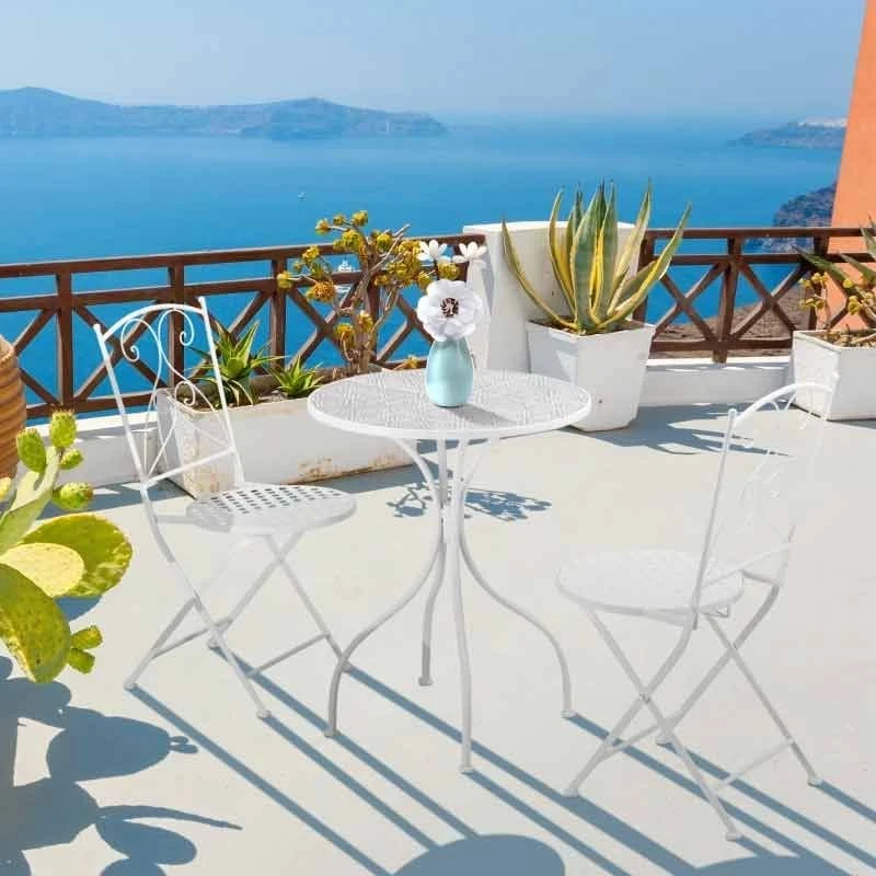 Outsunny 3 Piece Mosaic Bistro Set - White - 84B-875 - Image 3