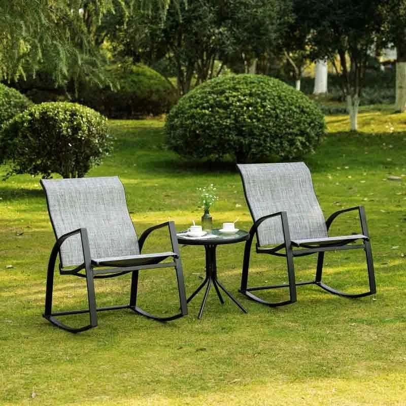 Outsunny 3 Pieces Outdoor Patio Bistro Set - Grey - 84B-898