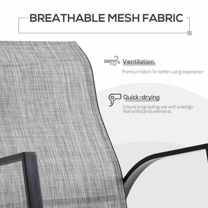 Outsunny 3 Pieces Outdoor Patio Bistro Set - Grey - 84B-898 - Image 9