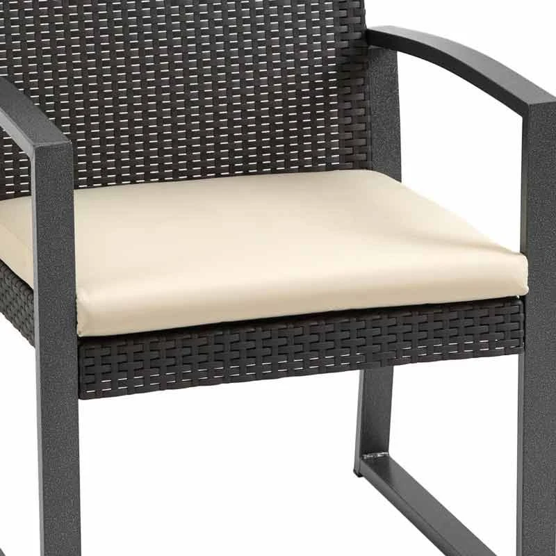 Outsunny PP Rattan Style Bistro Set With Cushion - Brown - 84B-955BN - Image 4