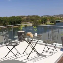 Outsunny 3 Piece Metal Bistro Set - Bronze-84B-984