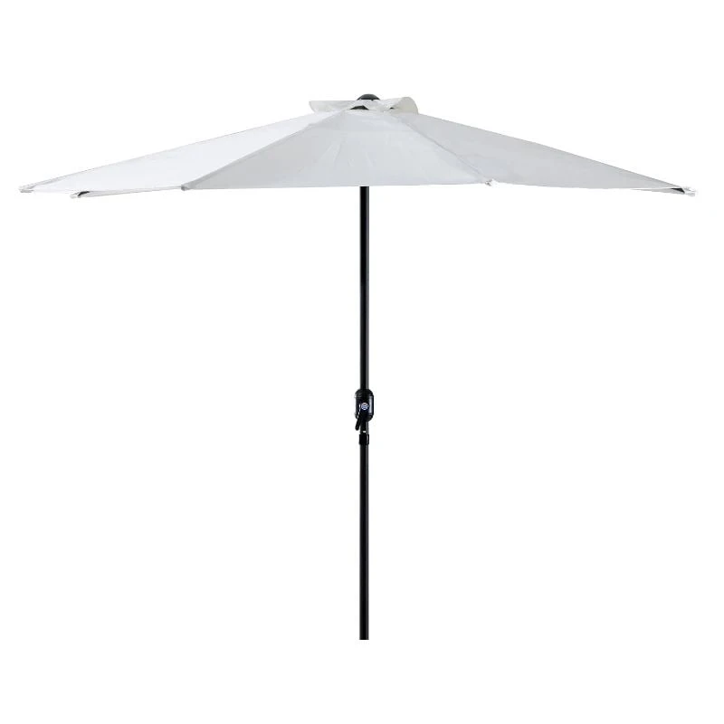 Outsunny 2.7m Half Round Umbrella Parasol - Cream - 84D-007CW - Image 2