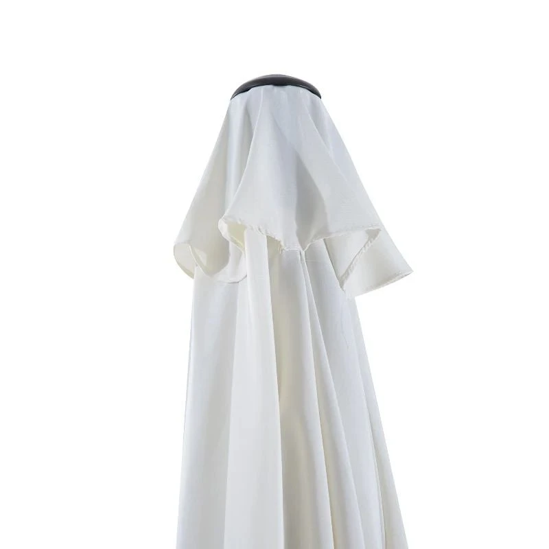 Outsunny 2.7m Half Round Umbrella Parasol - Cream - 84D-007CW - Image 6