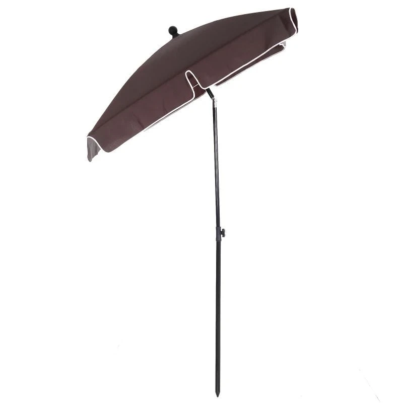 Outsunny Aluminium Umbrella Parasol - Brown - 84D-016CF - Image 2