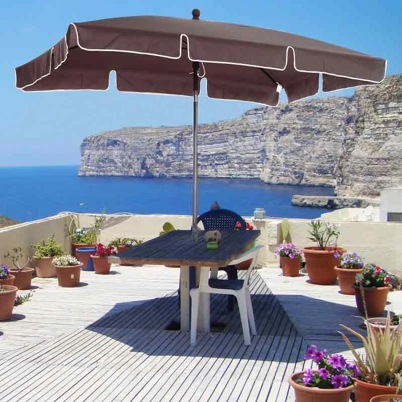 Outsunny Aluminium Umbrella Parasol - Brown - 84D-016CF - Image 10