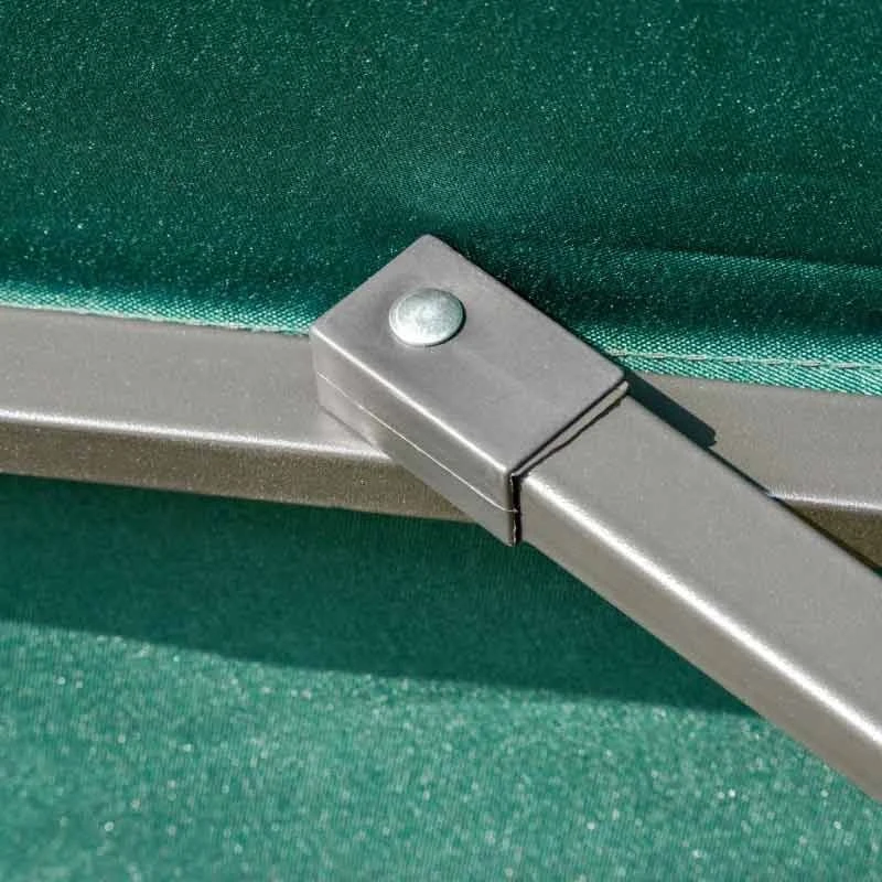 Outsunny 2.7m LED Patio Parasol With Push Button Tilt Crank & 8 Rib - Green - 84D-018GN - Image 10