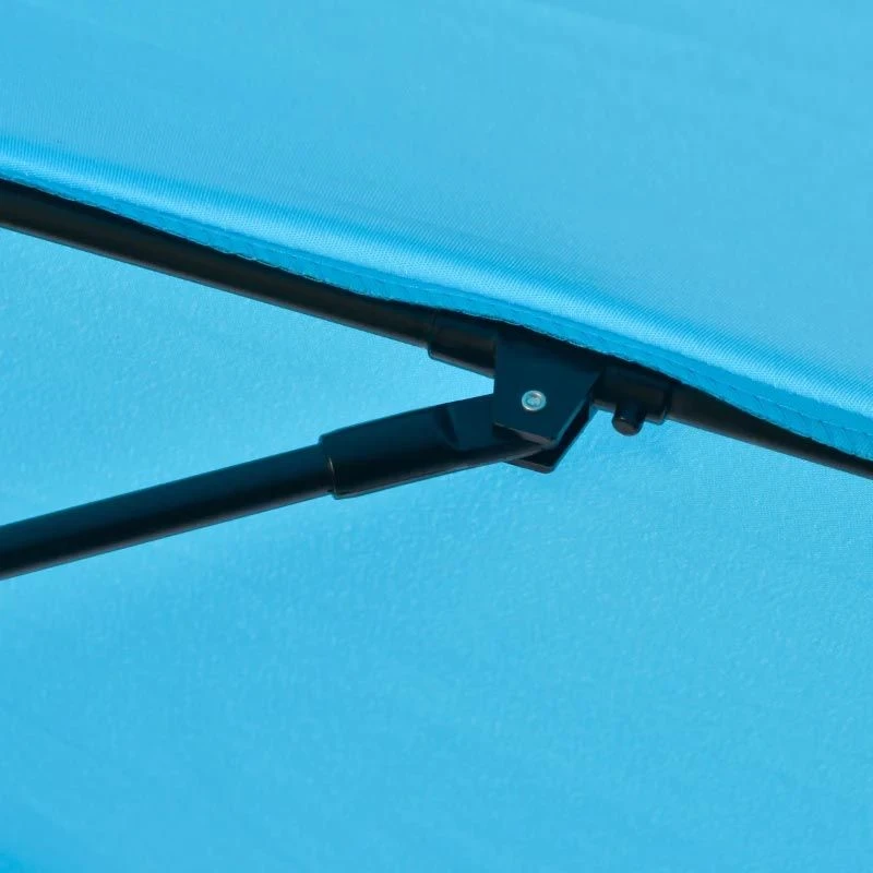 Outsunny 2.6m Tilt Patio Parasol With Crank 8 Ribs - Blue - 84D-023V00BU - Image 4