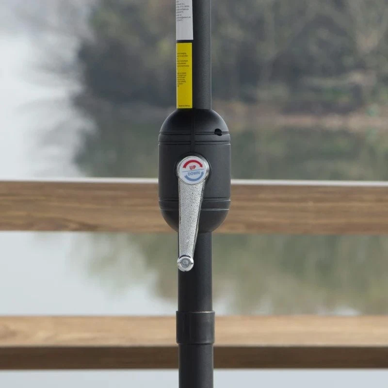 Outsunny 2.6m Tilt Patio Parasol With Crank 8 Ribs - Orange - 84D-023V00OG - Image 4