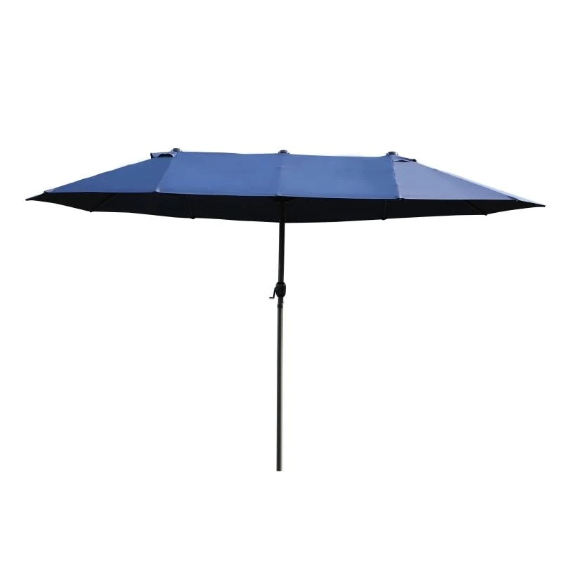 Outsunny Double-Sided Parasol 2.7x4.6Wx2.4Hm - Blue - 84D-031V01BU - Image 3