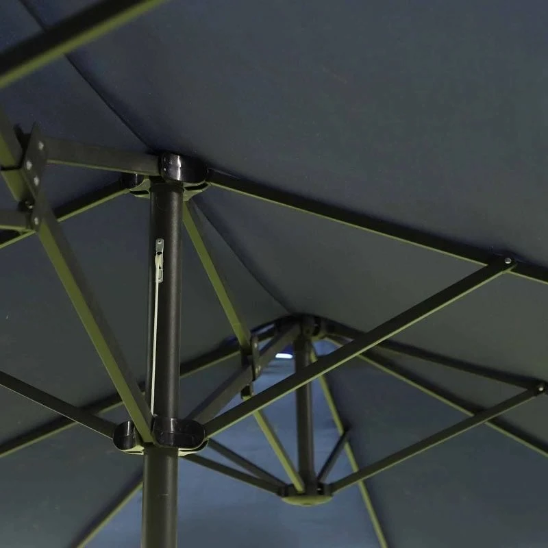 Outsunny Double-Sided Parasol 2.7x4.6Wx2.4Hm - Blue - 84D-031V01BU - Image 6