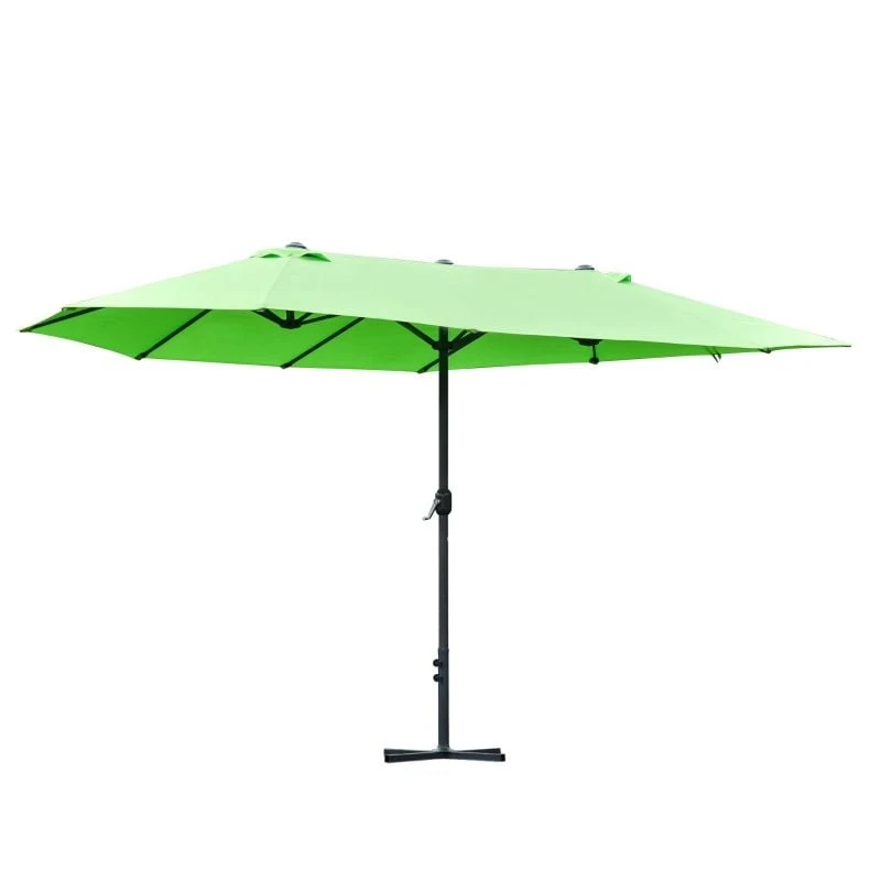 Outsunny 4.6m Double-Sided Crank Canopy With Cross Base - Green - 84D-031V02GN - Image 2