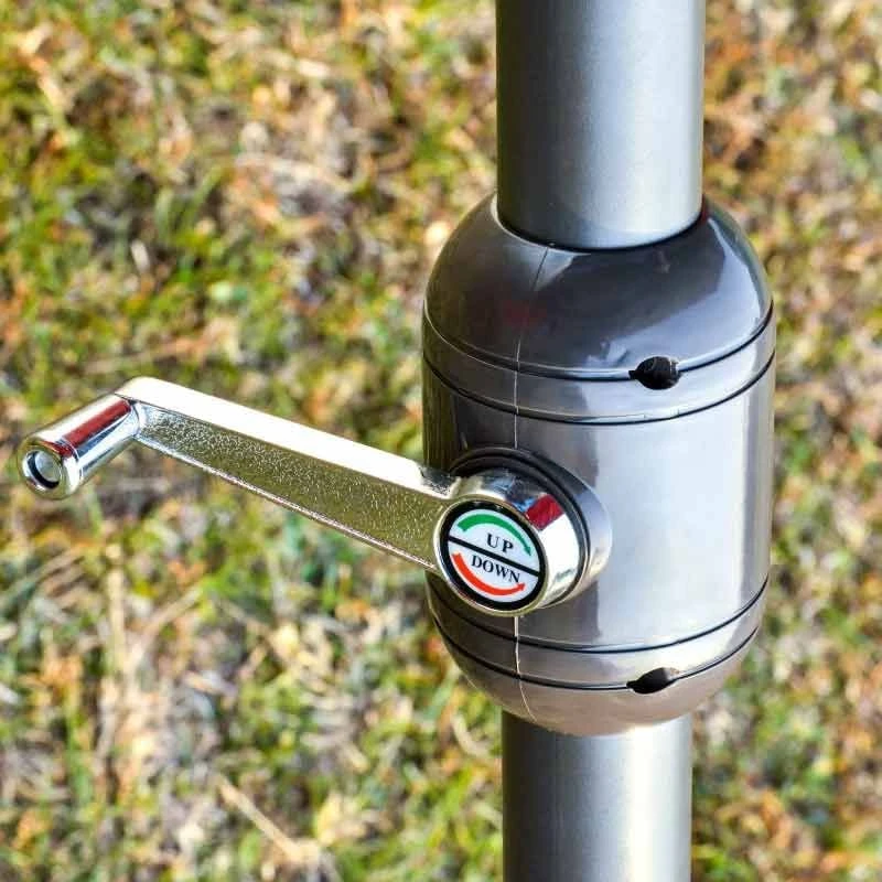 Outsunny 4.6m Double-Sided Crank Canopy With Cross Base - Green - 84D-031V02GN - Image 5