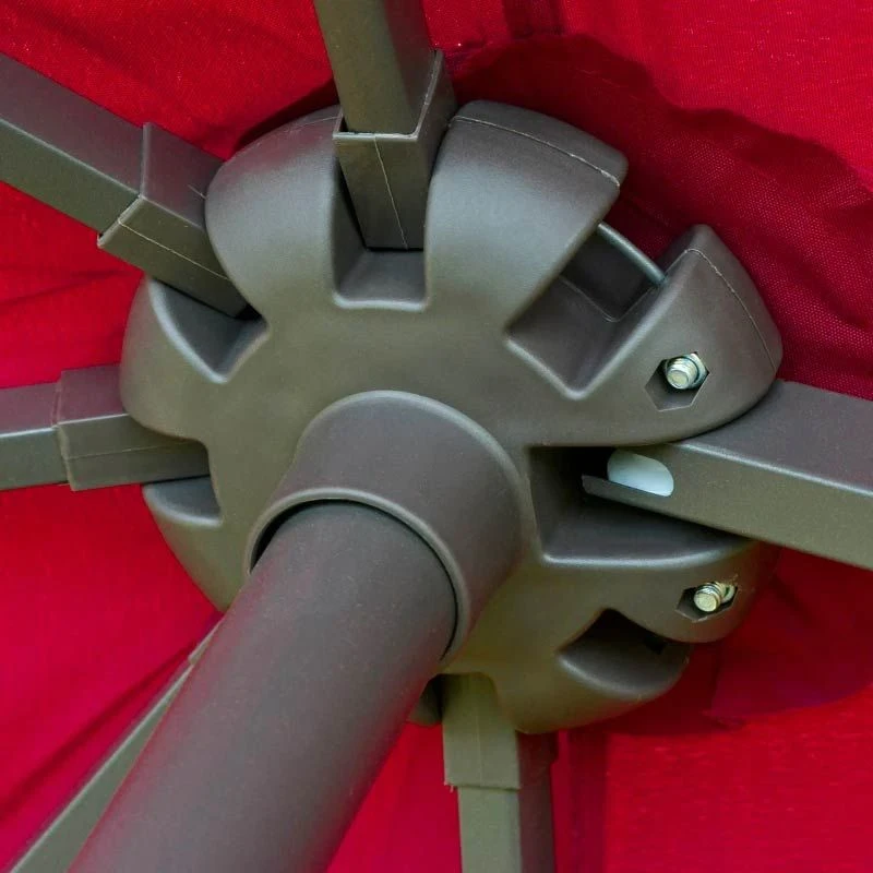 Outsunny 4.6m Double-Sided Crank Sun Shade With Cross Base - Wine Red - 84D-031V02WR - Image 8