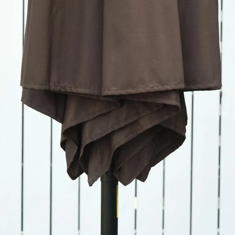 Outsunny 2.7m Patio Parasol With Tilt Crank - Coffee - 84D-032CF - Image 4