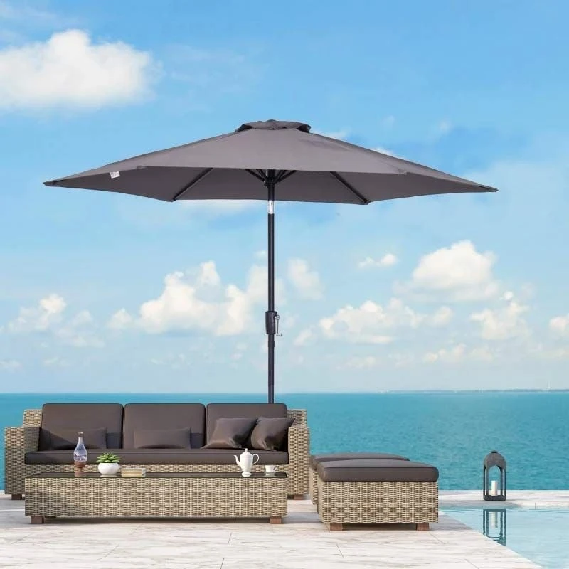 Outsunny 2.7m Patio Umbrella Aluminum Frame - Grey - 84D-032GY - Image 10