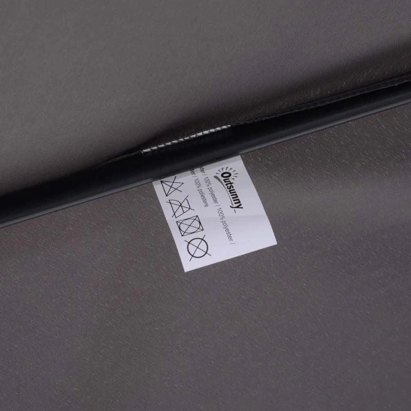 Outsunny 2.7m Patio Umbrella Aluminum Frame - Grey - 84D-032GY - Image 3