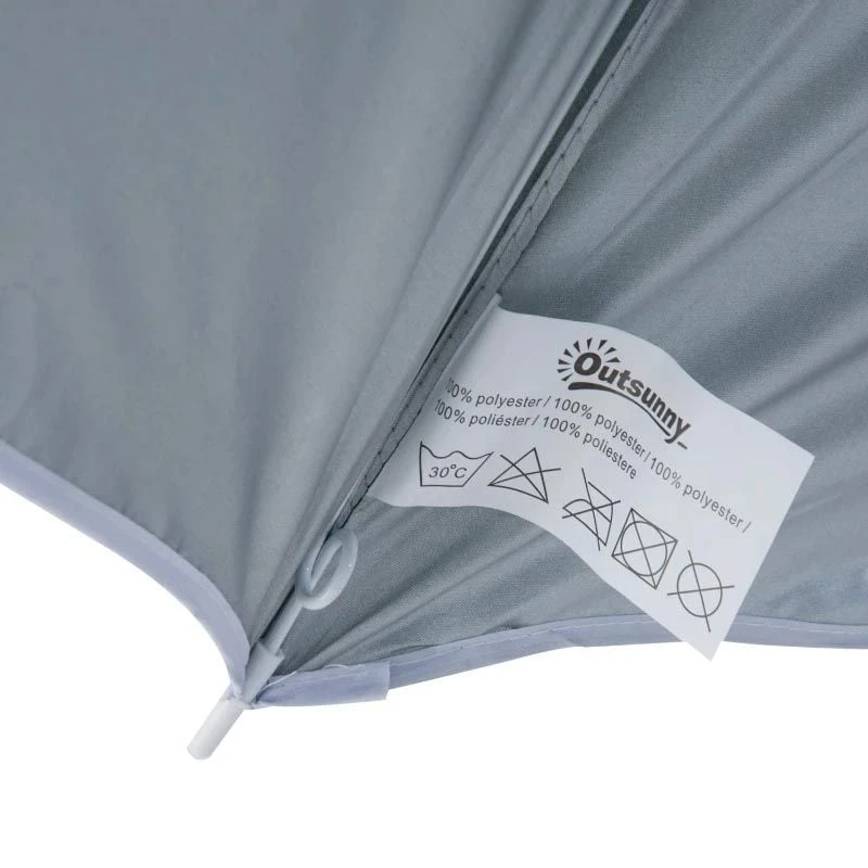 Outsunny 2.2m Fishing Umbrella Parasol With Side - Dark Green - 84D-038GN - Image 3