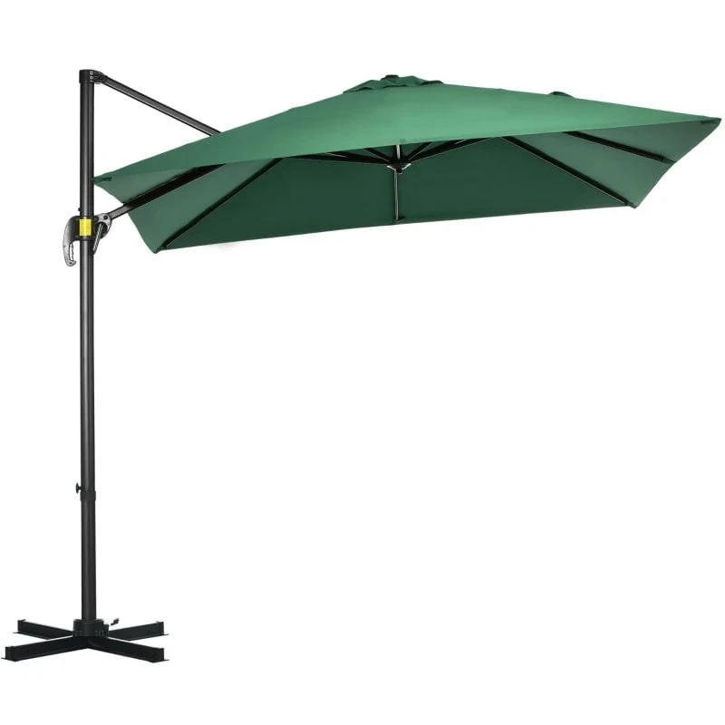 Outsunny Square Parasol With 360° Rotation 245Lx245Wx248Hcm - Green - 84D-051V00GN - Image 2