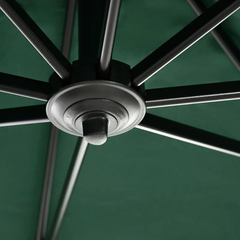 Outsunny Square Parasol With 360° Rotation 245Lx245Wx248Hcm - Green - 84D-051V00GN - Image 4